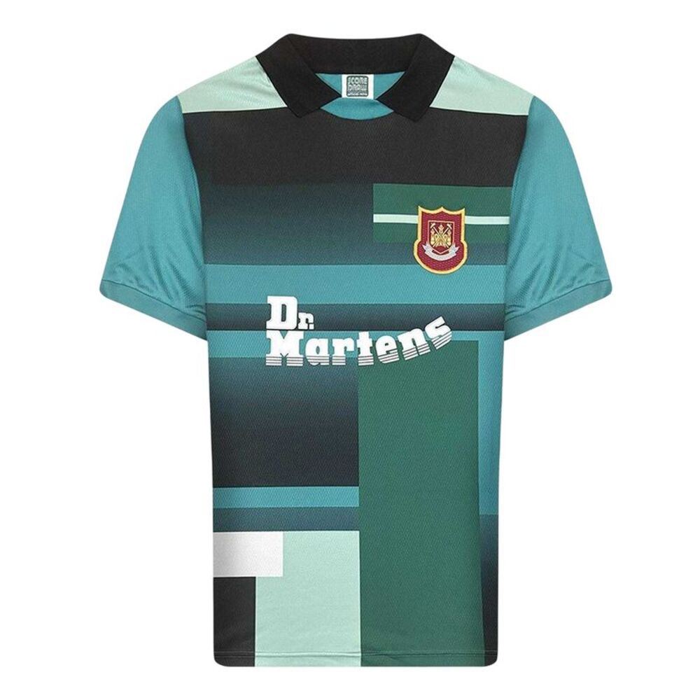 Score Draw Mens Westham 98 Retro Goalkeeper Jersey / Green/Black